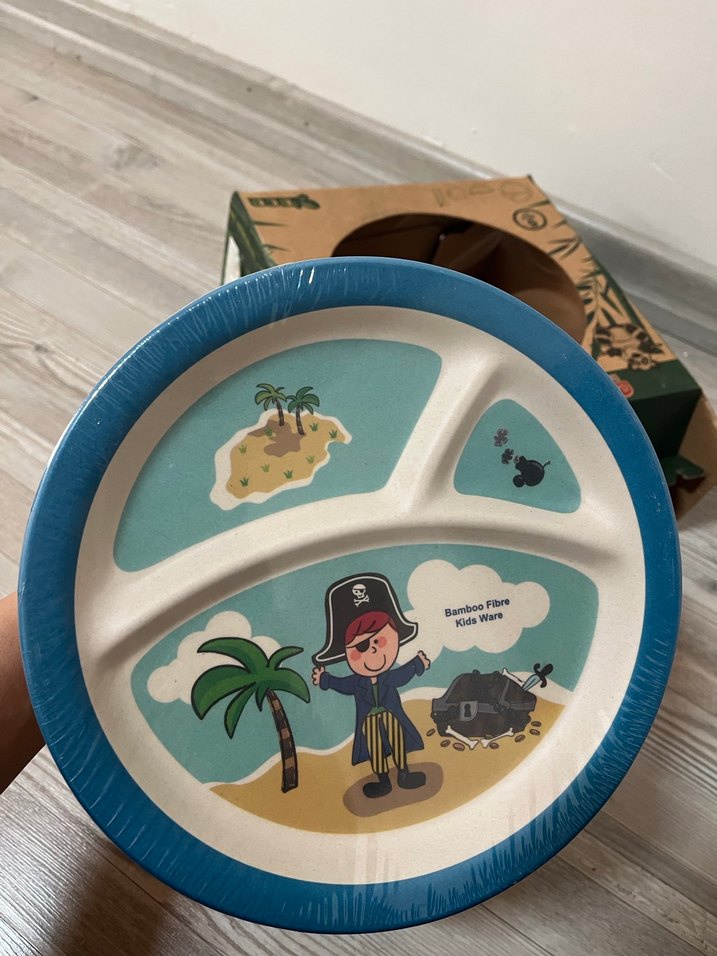 Bambu Elyaf Çocuk Tabak, Çatal, Bıçak Seti - Görsel 3