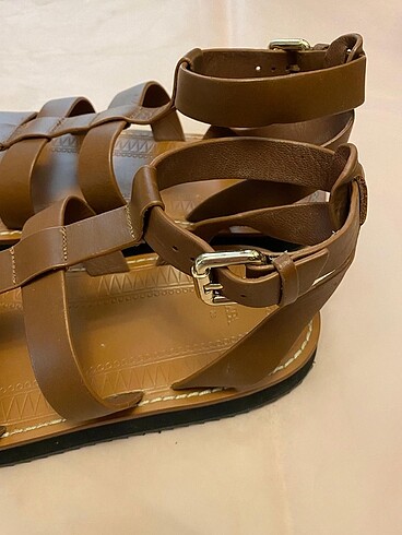 39 Beden kahverengi Renk Zara Taba Sandalet