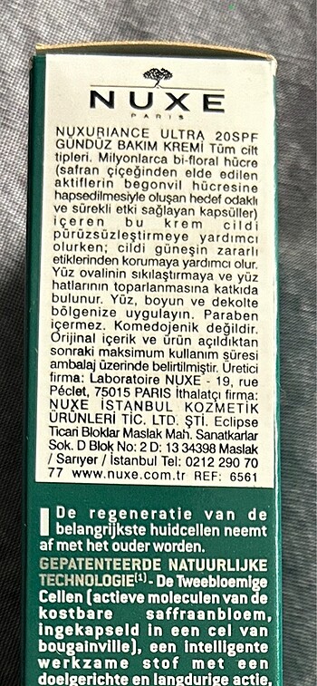 SPF 20 korumalı anti / age özelliği olan krem