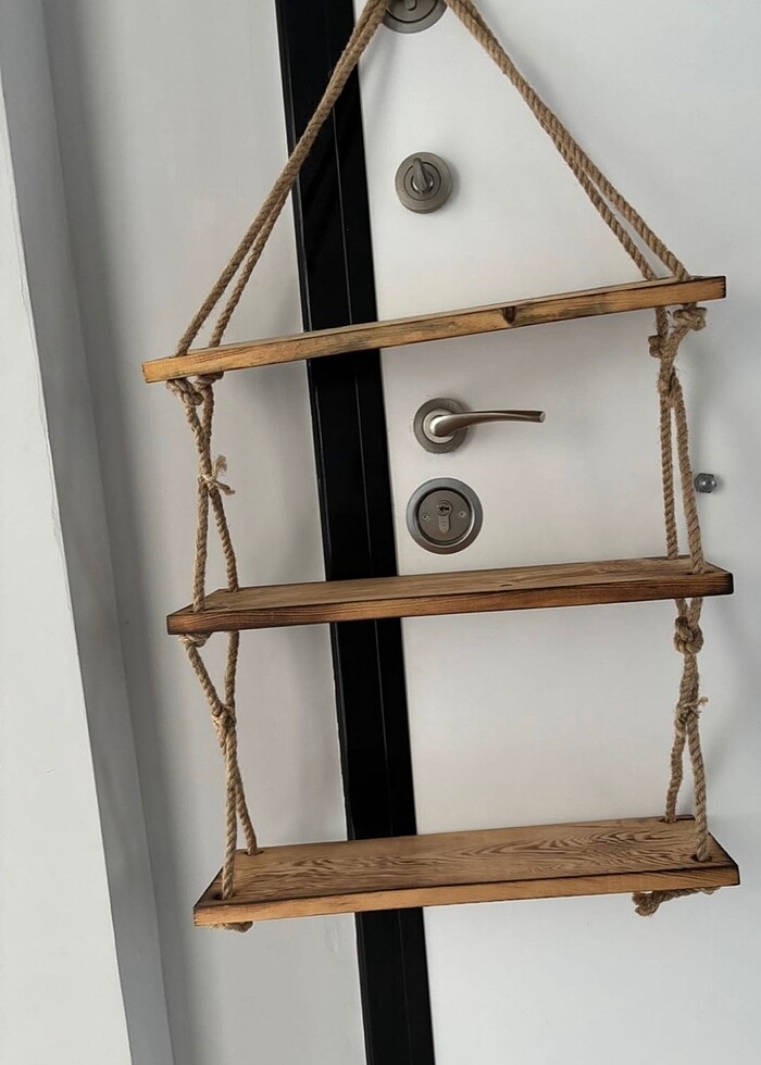 Halatlı Ahşap Raf - Görsel 2