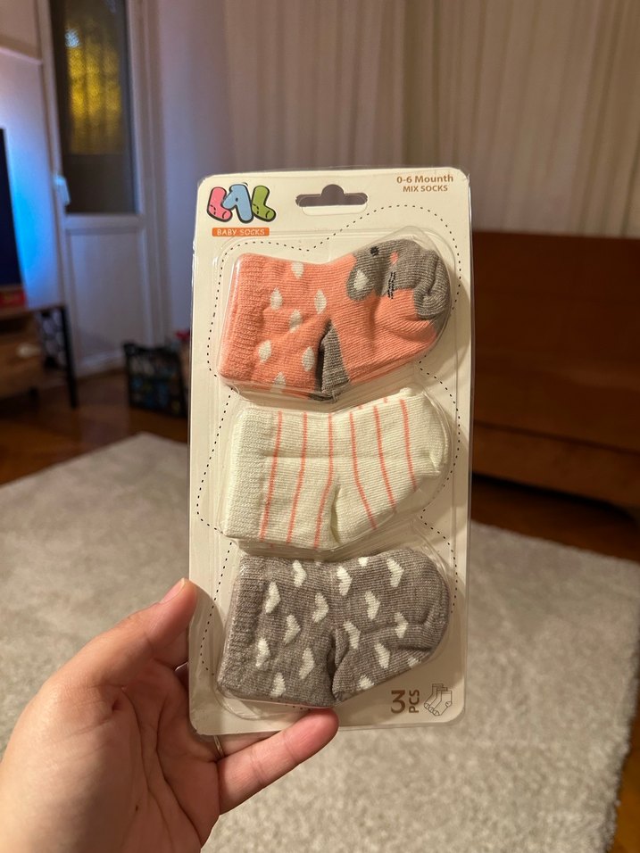 Kız Çocuk Çok Renkli Desenli Triko Çorap Seti - Görsel 2