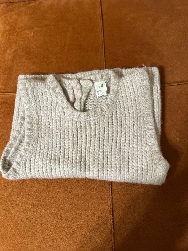 Unixes Çocuk Bej Triko Kolsuz Yelek - Görsel 2