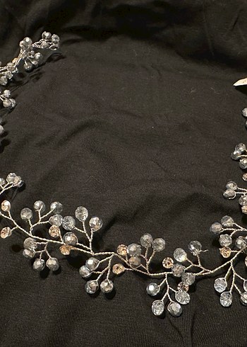 Gri Boncuklu Bohem Saç Aksesuarı - Görsel 2