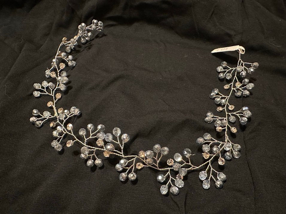 Gri Boncuklu Bohem Saç Aksesuarı - Görsel 2