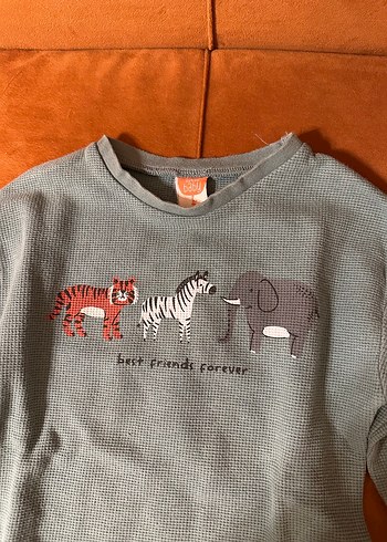 Gri Erkek Çocuk Uzun Kollu Baskılı Sweatshirt - Görsel 2