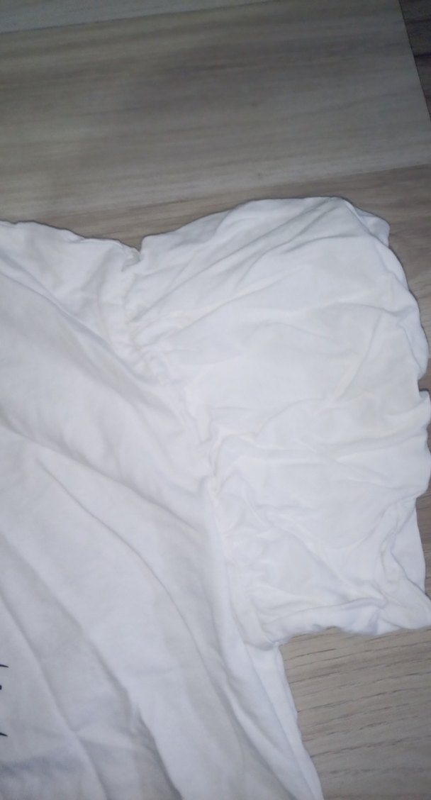 Kız Çocuk Beyaz Keten Tişört Ruffle Detaylı - Görsel 3