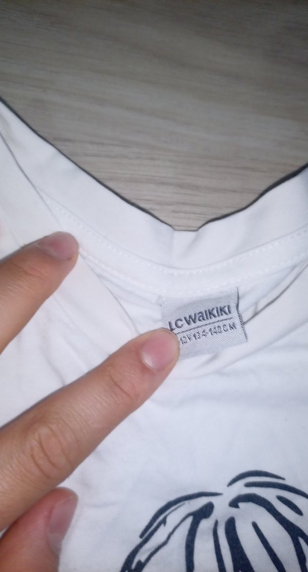 Kız Çocuk Beyaz Keten Tişört Ruffle Detaylı - Görsel 2