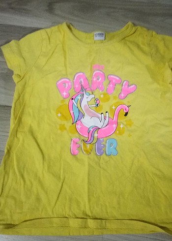 Sarı Kız Çocuk Baskılı Tişört - Görsel 2