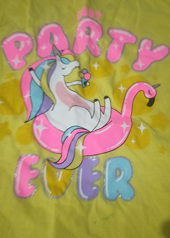 Sarı Kız Çocuk Baskılı Tişört - Görsel 4