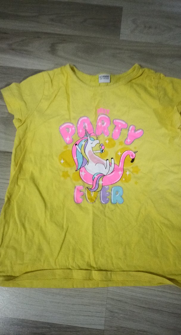 Sarı Kız Çocuk Baskılı Tişört - Görsel 2