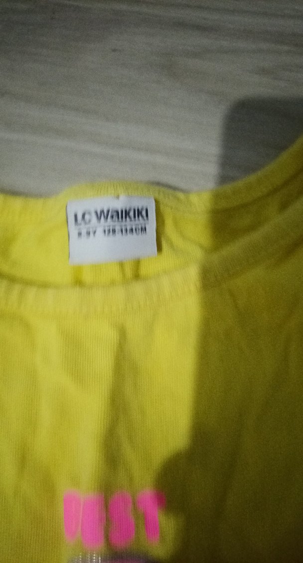 Sarı Kız Çocuk Baskılı Tişört - Görsel 3