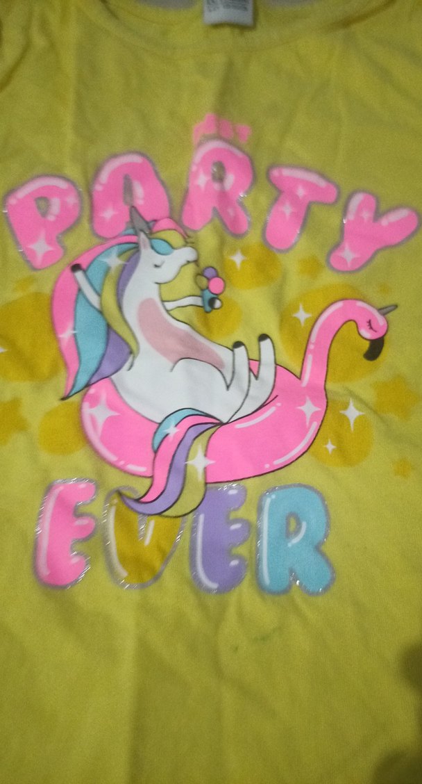 Sarı Kız Çocuk Baskılı Tişört - Görsel 4