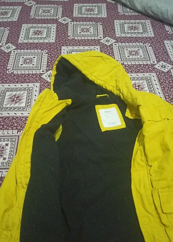 Sarı Kapüşonlu Erkek Çocuk Mont - Görsel 4
