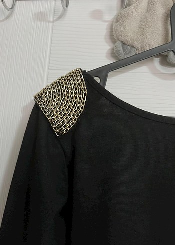 Uzun Kollu Siyah Midi Elbise - Görsel 3