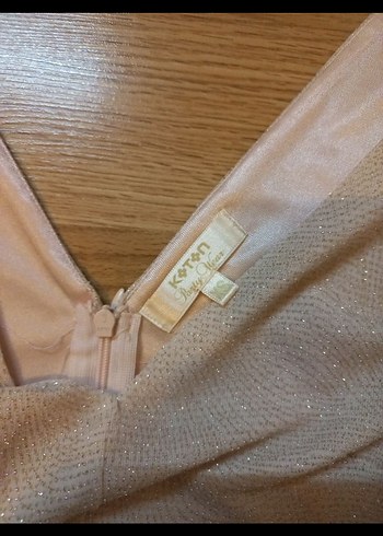 V Yaka Simli Drapeli Pudra Mini Abiye Elbise - Görsel 5