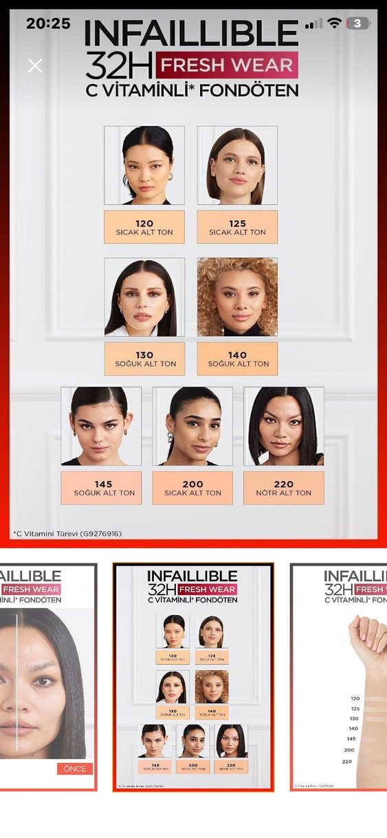 L'Oréal Infallible 24H Fresh Wear Fondöten 220 sand rengi sıfır - Görsel 2