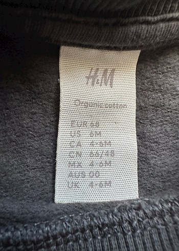 H&M Erkek Çocuk Gri Uzun Kollu Pamuklu Sweatshirt