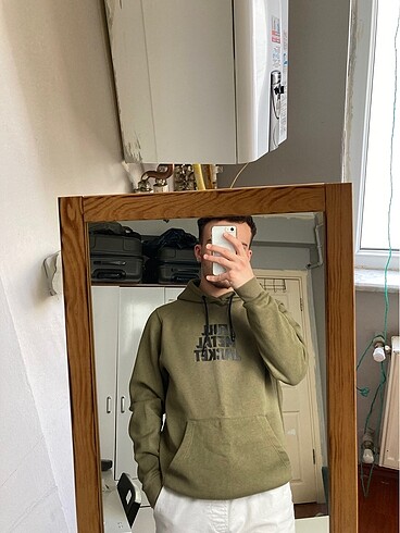 Mango Erkek Haki Kapüşonlu Sweatshirt