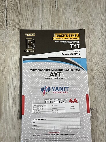  Beden benim hocam 5li genel tyt deneme + yanıt ayt ve hız tyt denemesi