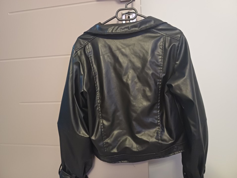 Biker Siyah Deri ceket - Görsel 4