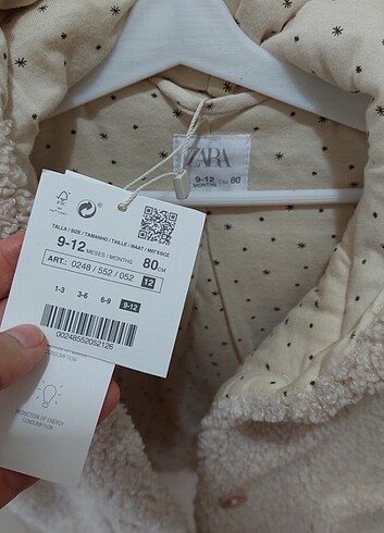 9-12 Ay Beden ten rengi Renk Zara bebek Peluş Mont