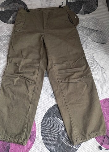 Haki paraşüt pantolon 