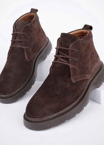 Kahverengi Süet hakiki deri Erkek Bot - Görsel 10