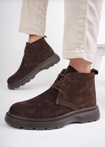 Kahverengi Süet hakiki deri Erkek Bot - Görsel 3