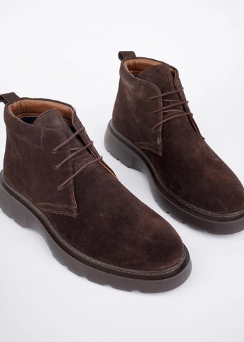 Kahverengi Süet hakiki deri Erkek Bot - Görsel 6