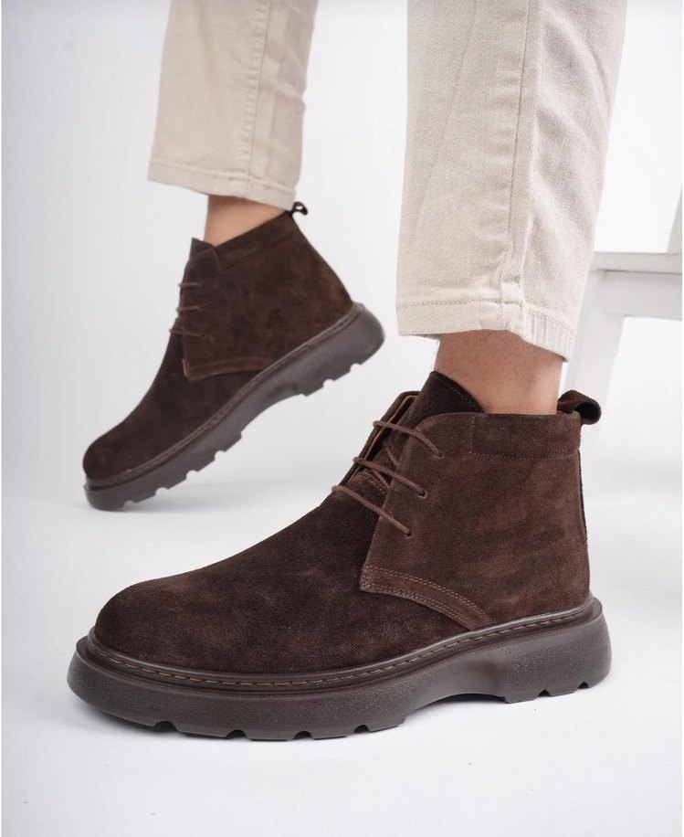 Kahverengi Süet hakiki deri Erkek Bot - Görsel 3