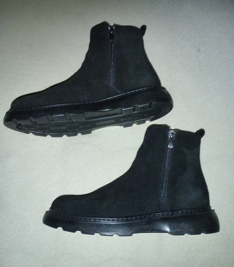 Siyah Süet hakiki deri çift fermuarlı bot - Görsel 3