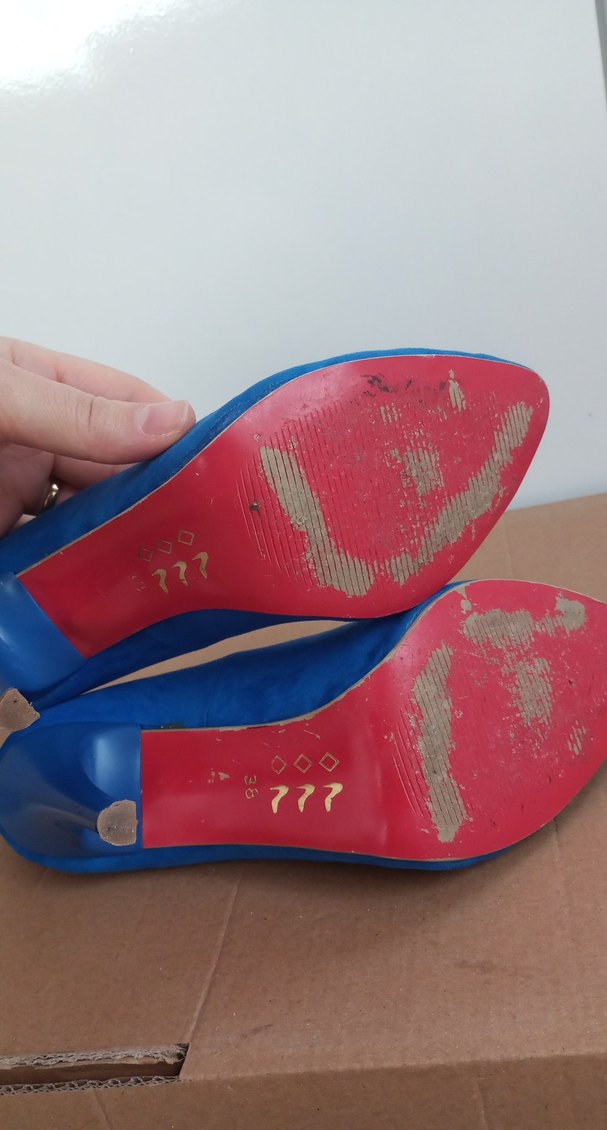 Mavi Süet Stiletto Kadın Ayakkabı - Görsel 3