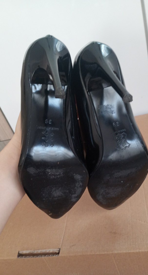 Siyah Rugan Kadın Stiletto Topuklu Ayakkabı - Görsel 3