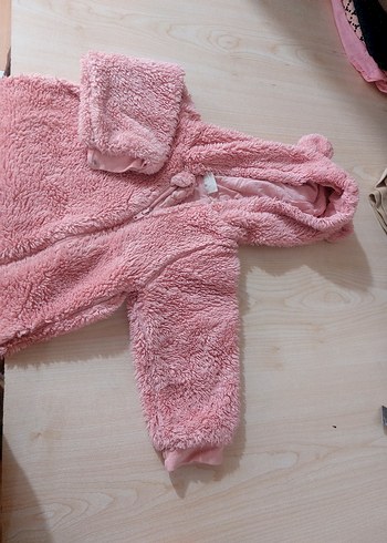 Defacto Kız Bebek Pembe peluş Tulum
