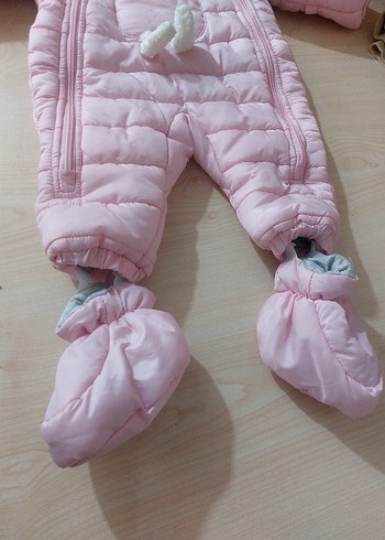 Diğer Kız Bebek Kapüşonlu Pembe Tulum