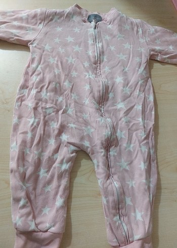 Diğer Pembe Yıldız Desenli Bebek Kız Tulum