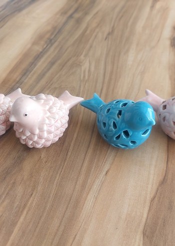 Turkuaz ve Pembe  Kuş Biblo - Görsel 2