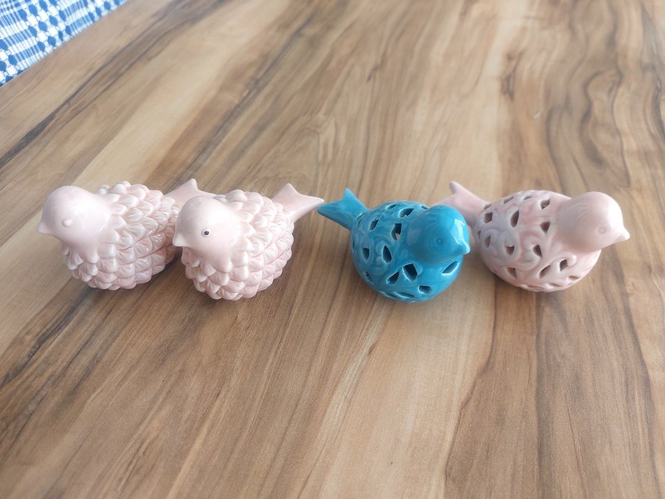 Turkuaz ve Pembe  Kuş Biblo - Görsel 2