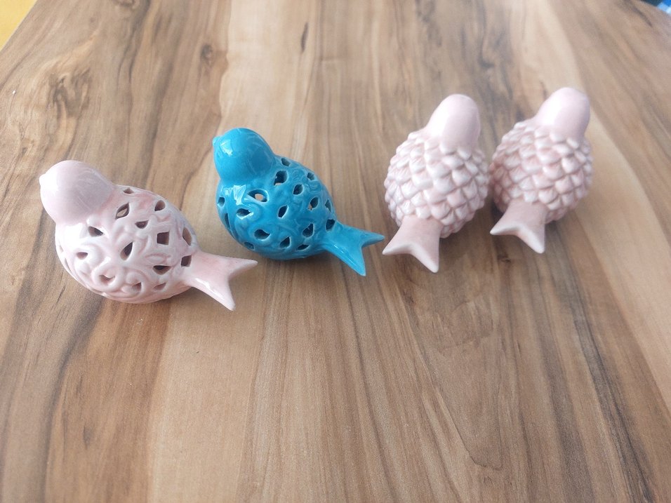 Turkuaz ve Pembe  Kuş Biblo - Görsel 3