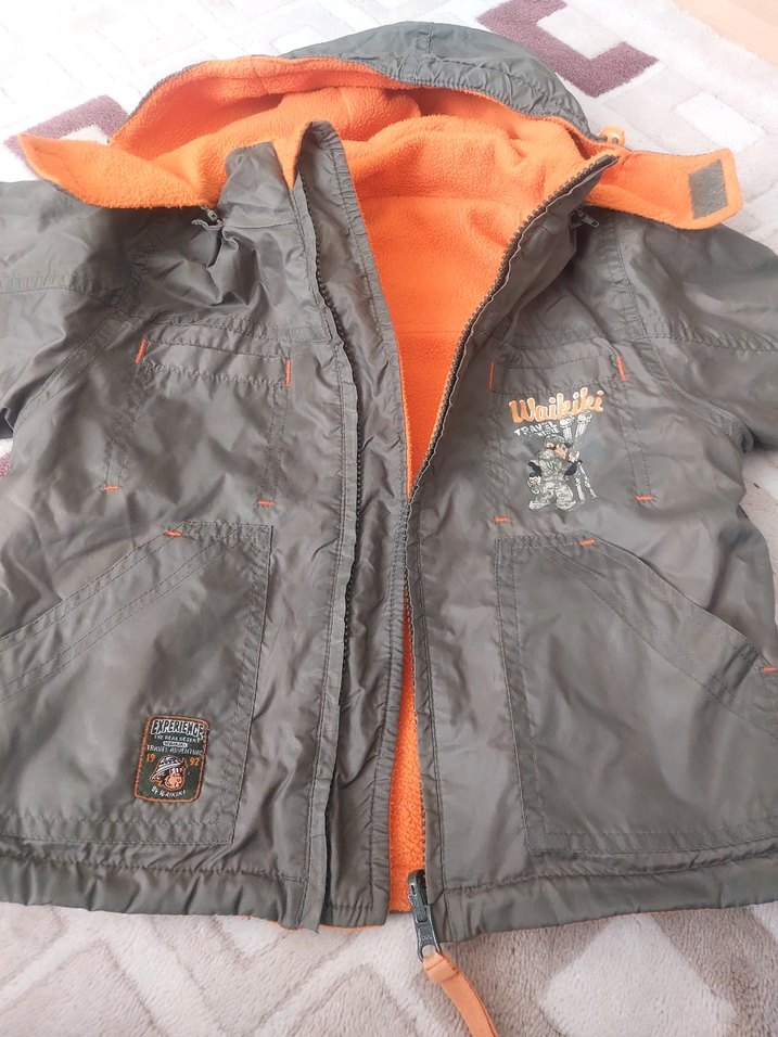 Erkek Çocuk çift yönlü Kapüşonlu Fermuarlı Ceket - Görsel 3