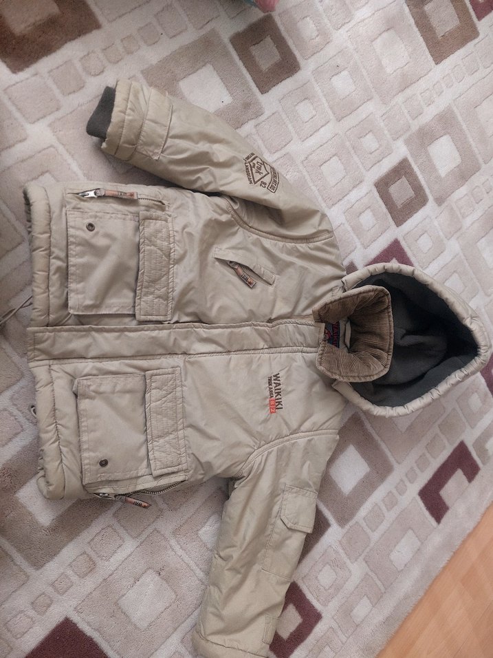 Bej Kapüşonlu Erkek Çocuk Mont - Görsel 2