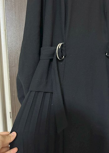 Uzun Siyah Pilili Kadın Elbise - Görsel 3