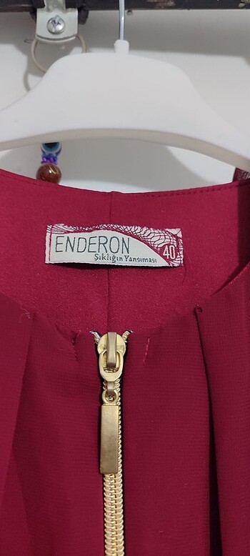 l Beden bordo Renk Fermuarlı Elbise