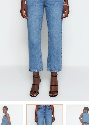 Kadın Mavi Denim Regular Fit Midi Jean - Görsel 2