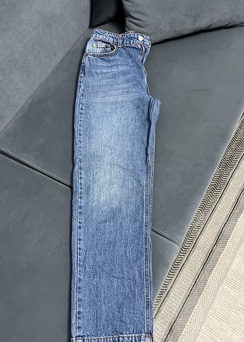 Kadın Mavi Denim Regular Fit Midi Jean - Görsel 4