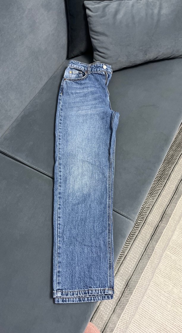Kadın Mavi Denim Regular Fit Midi Jean - Görsel 4