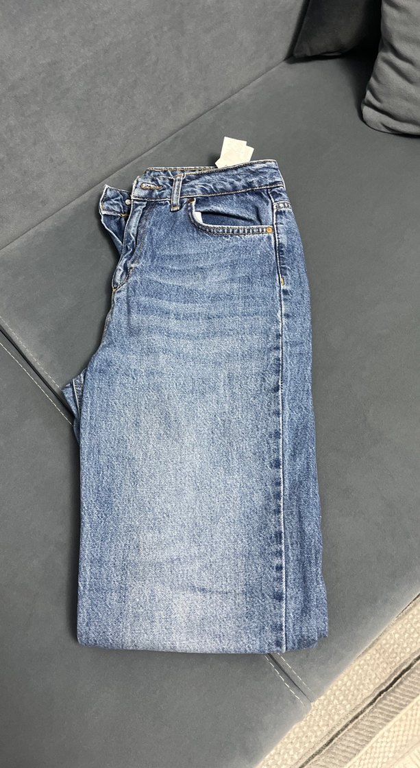 Kadın Mavi Denim Regular Fit Midi Jean - Görsel 3