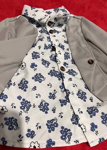 Düğmeli Gri Erkek Çocuk Ceket - Görsel 2