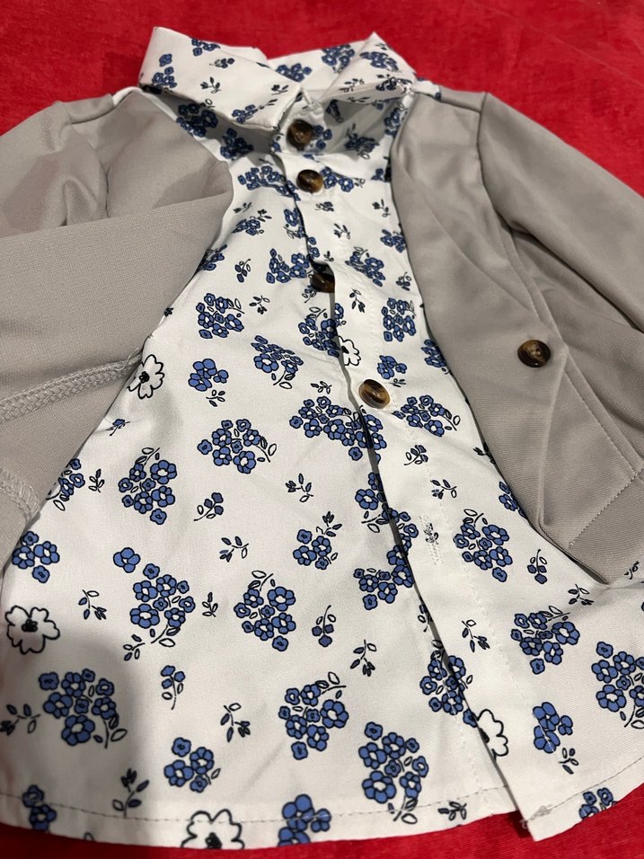 Düğmeli Gri Erkek Çocuk Ceket - Görsel 2