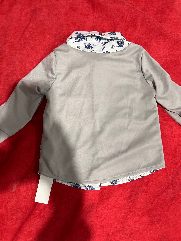 Düğmeli Gri Erkek Çocuk Ceket - Görsel 3